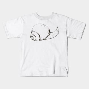 Escargot Snail Slug Lineart Kids T-Shirt